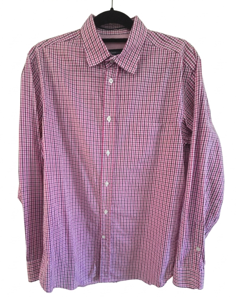 Zegna Sport Men's Button Down Shirt Medium Pink Gingham 100% Cotton
